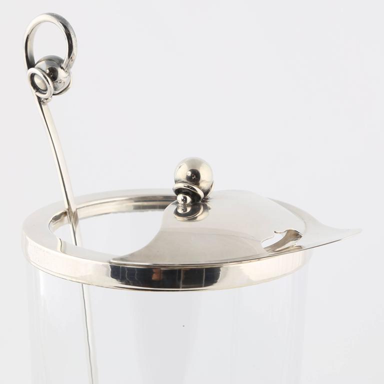 Art Nouveau Cocktail Set by Strombergshyttan Glass with DGH Sterling