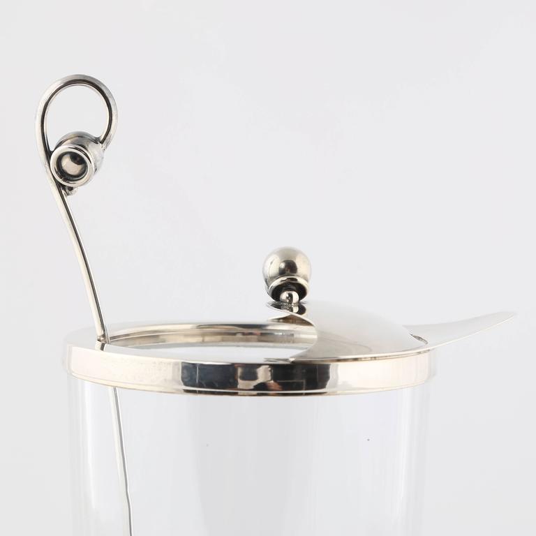 Art Nouveau Cocktail Set by Strombergshyttan Glass with DGH Sterling