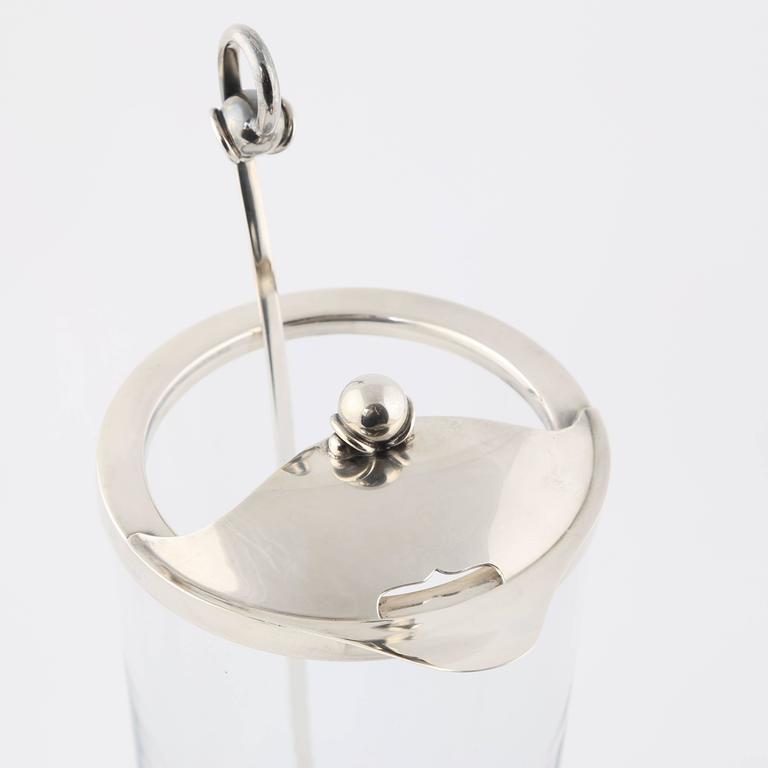 Art Nouveau Cocktail Set by Strombergshyttan Glass with DGH Sterling