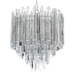 Tiered Italian Crystal Chandelier by Camer, circa 1970s
