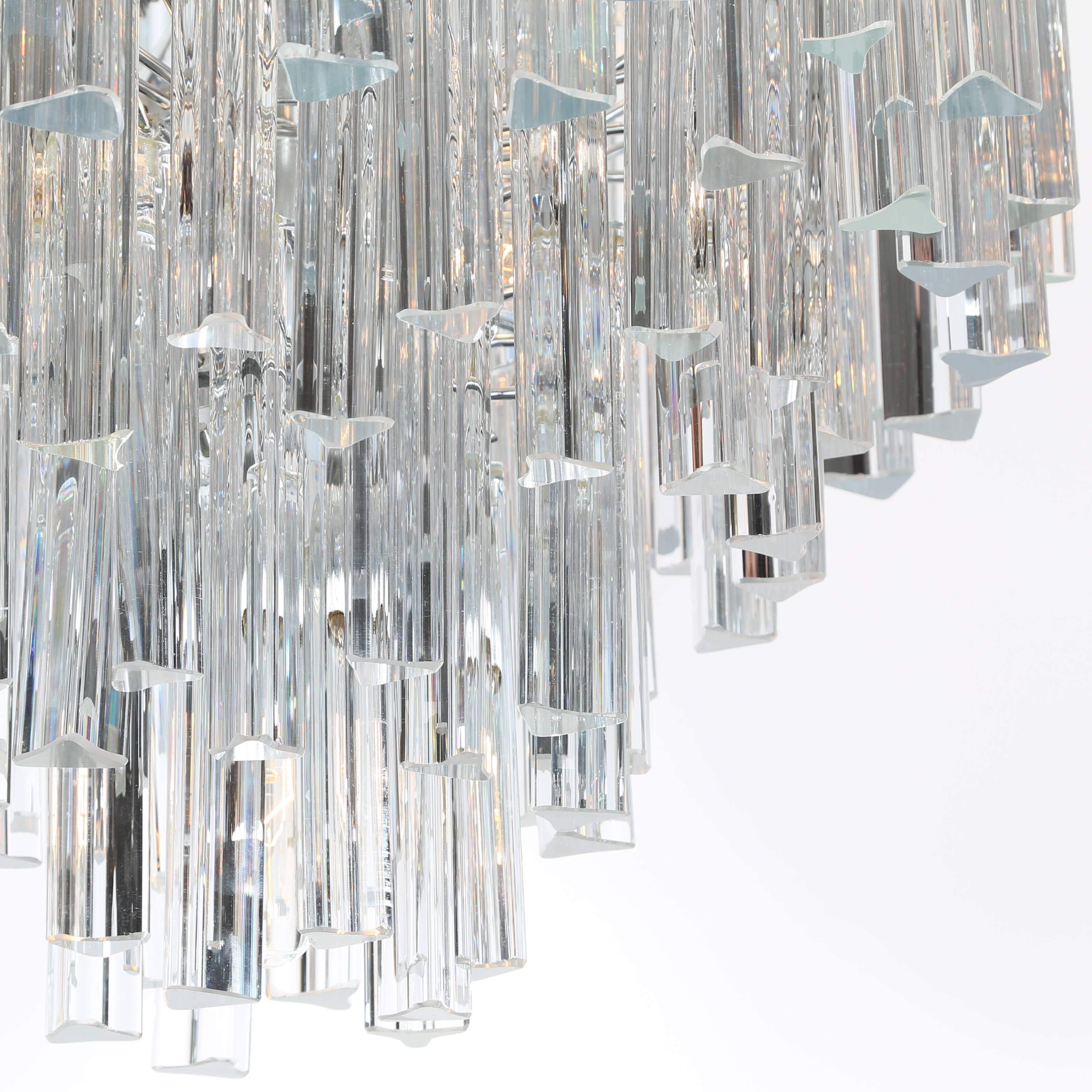 Tiered Italian Crystal Chandelier by Camer, circa 1970s 4