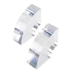 Quarter-Circle Lucite Bookends, circa 1970s 7