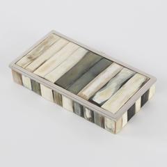 1970s Bone and Chrome Cigarette Box and Lighter by Colibri