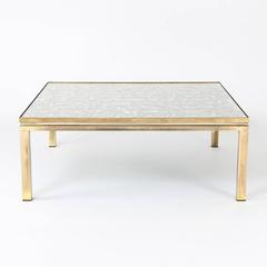 Italian Brass, Chrome and Antiqued Mirror Coffee Table, circa 1970s