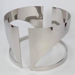 Pair of Polished Steel Demilune Table Bases by Paul M. Jones, circa 1960s