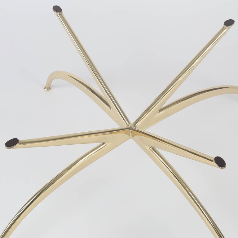 Italian Brass Coffee Table with Arched Legs, circa 1950s at 1stDibs