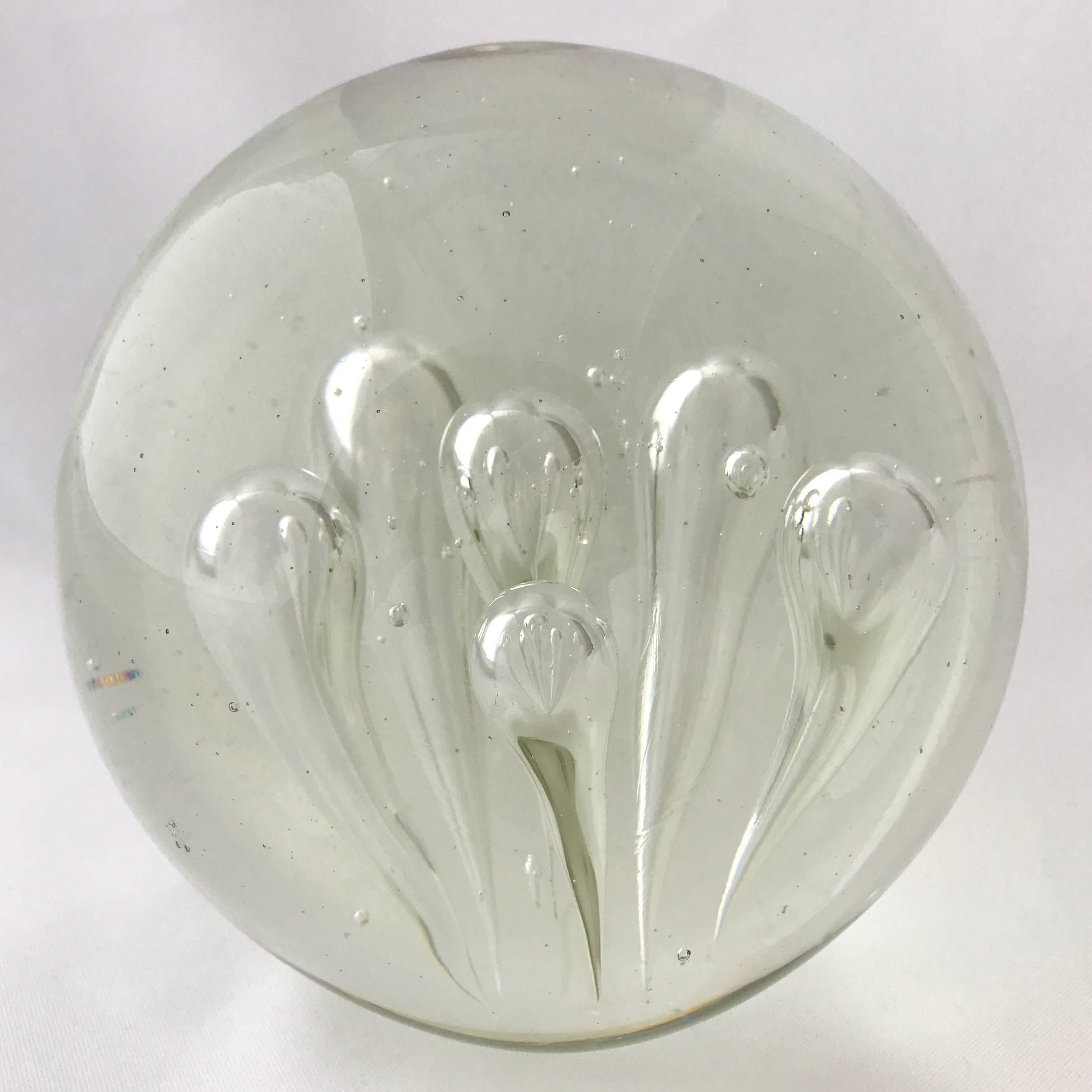 Extra Large Murano Glass Sphere with Six Tapered Bubbles, circa 1970s In Good Condition In Brooklyn, NY