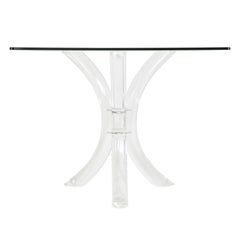 1970s Sabre-Leg Lucite Games or Breakfast Table