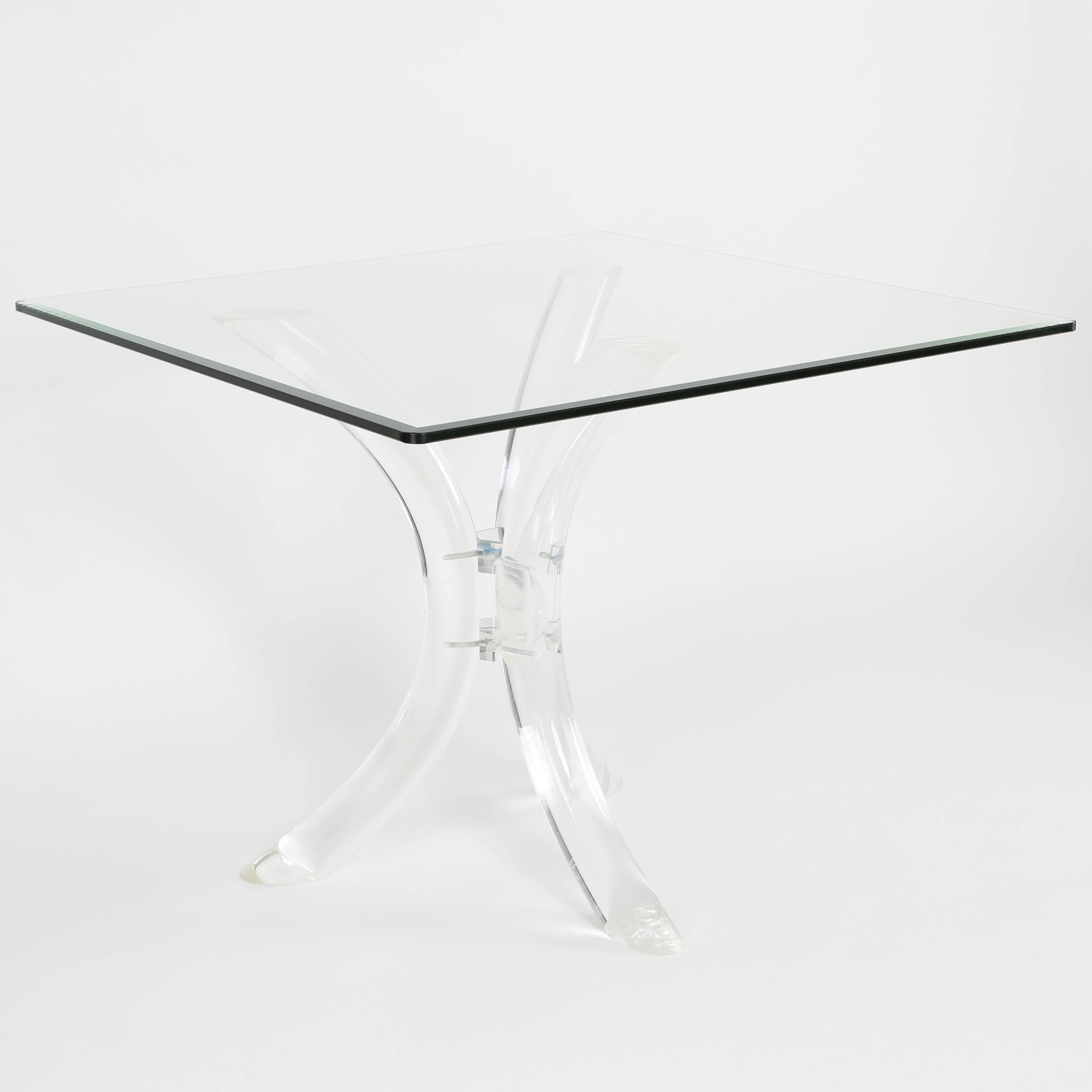 American 1970s Sabre-Leg Lucite Games or Breakfast Table