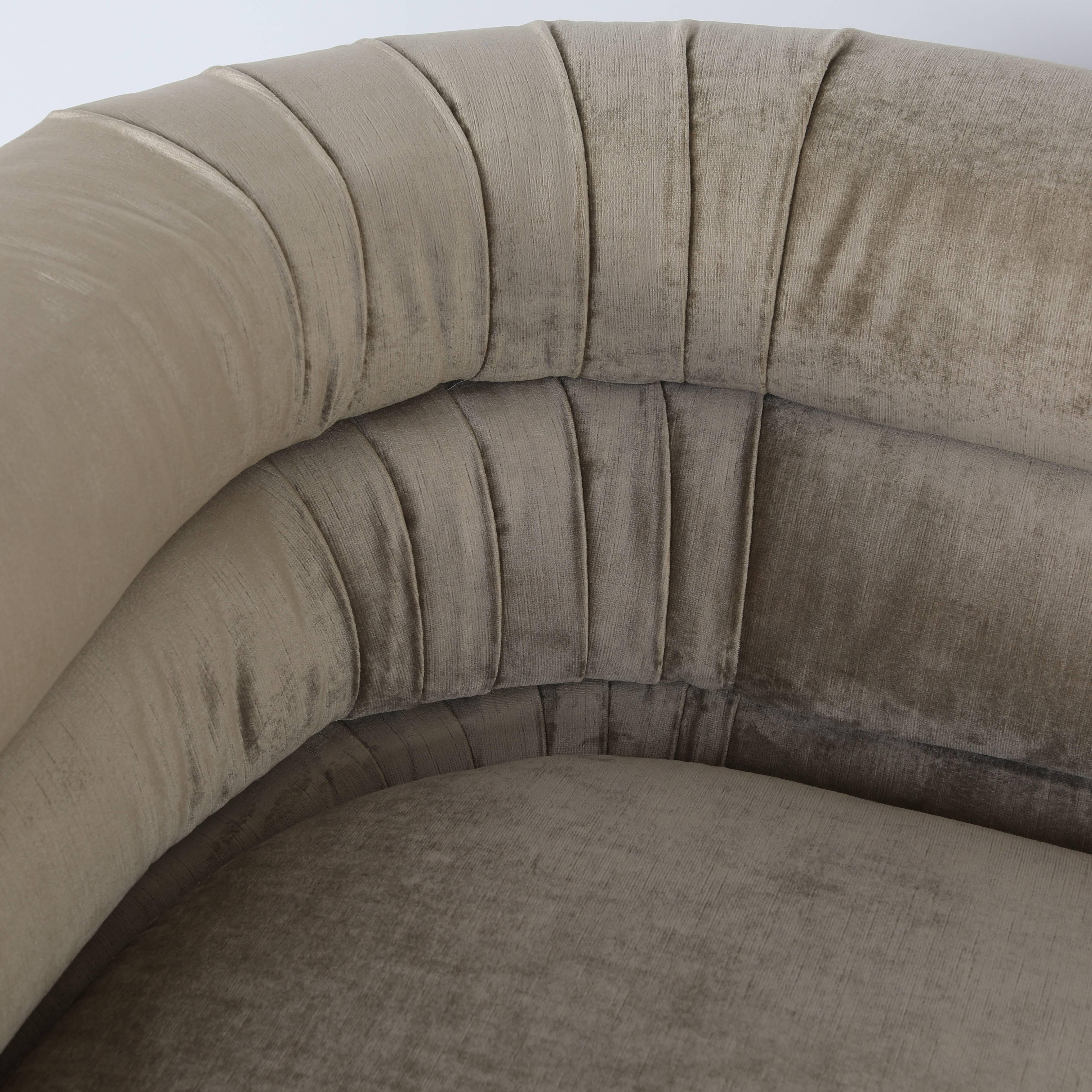 Pair of Interior Crafts Channeled Loveseats, circa 1970s 3