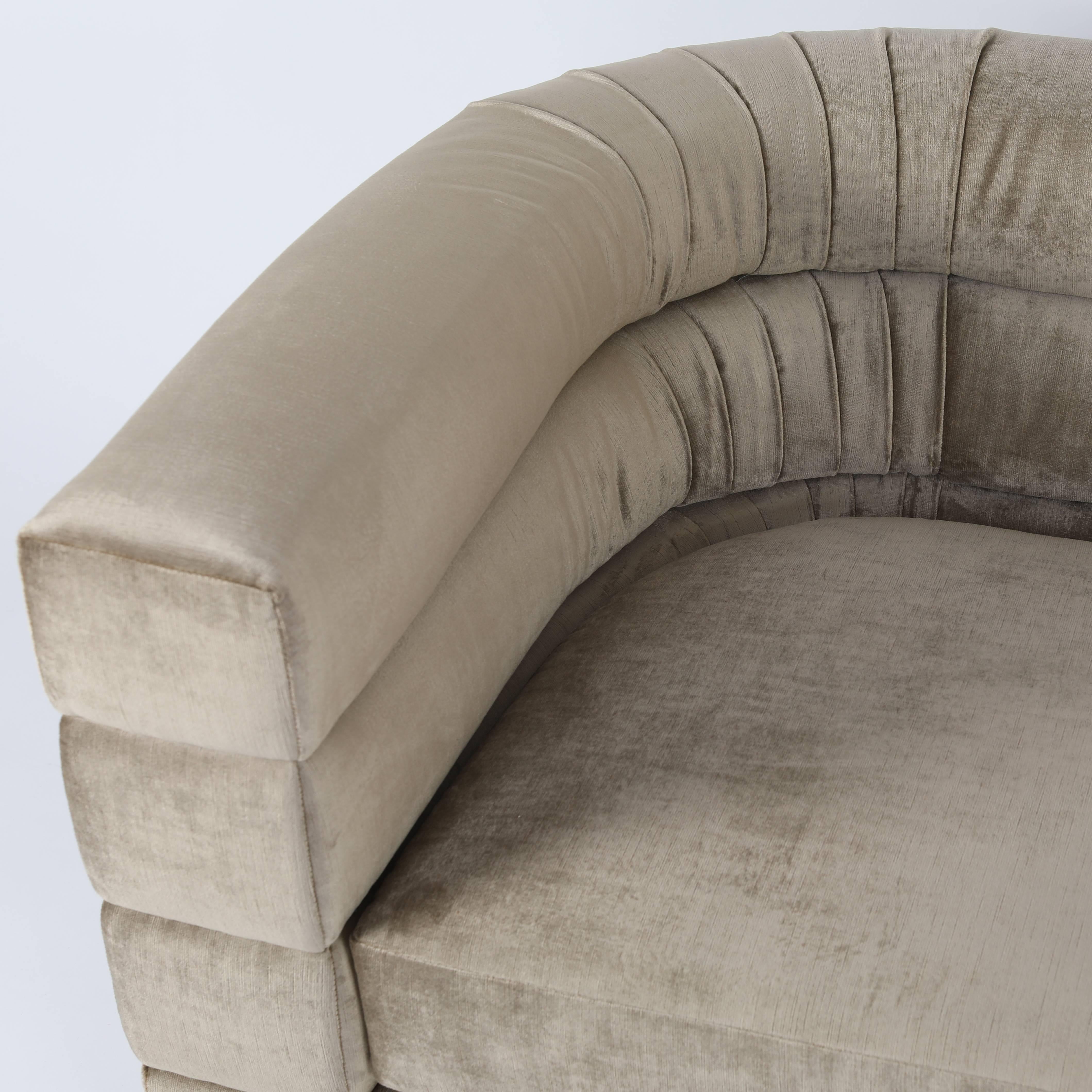 Pair of Interior Crafts Channeled Loveseats, circa 1970s 2