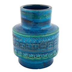 "Rimini Blu" Ceramic Vase by Aldo Londi for Bitossi, circa 1960s