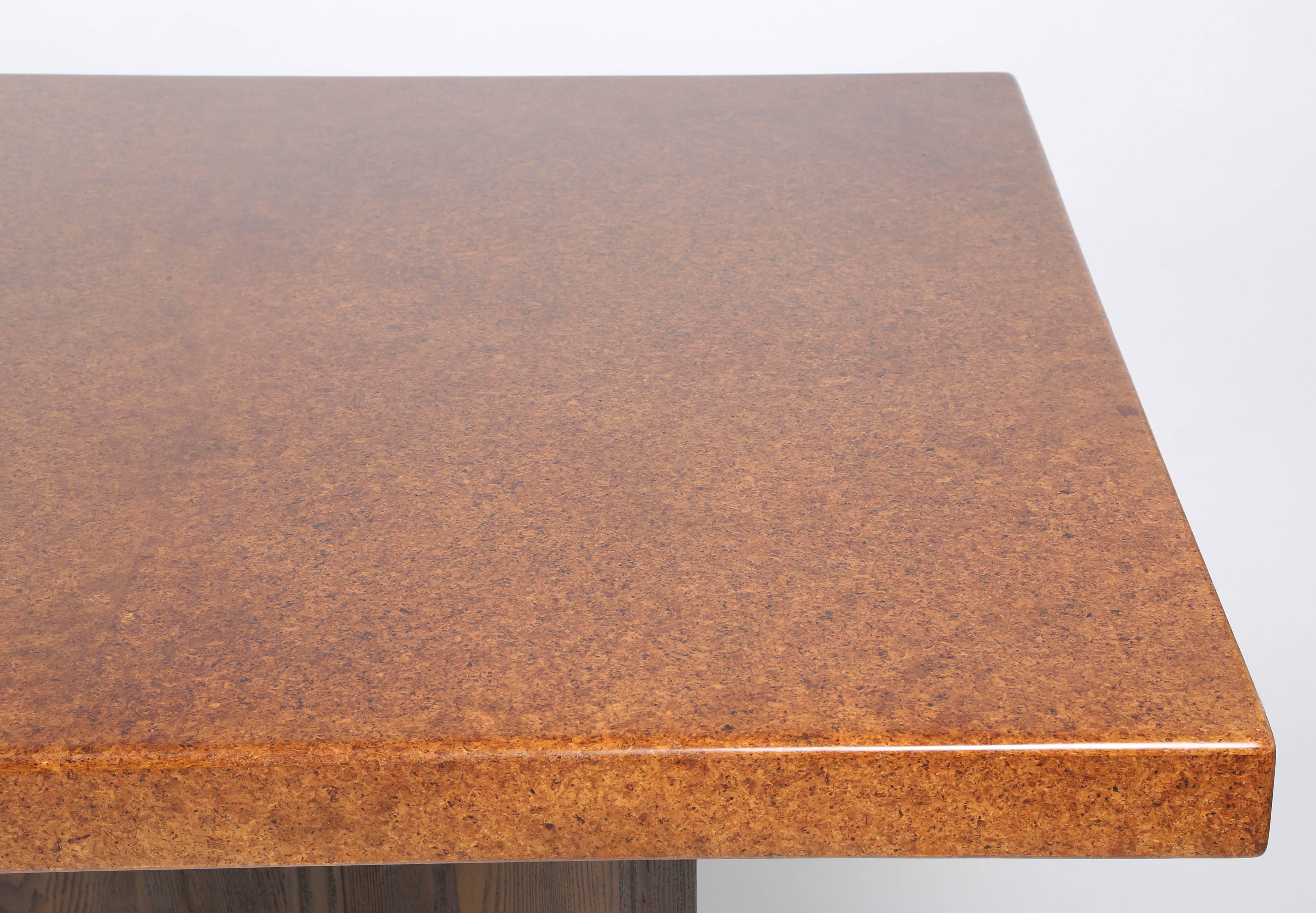 Oak Large Cork-Top Dining Table by Paul Frankl for Johnson Furniture, Circa 1949