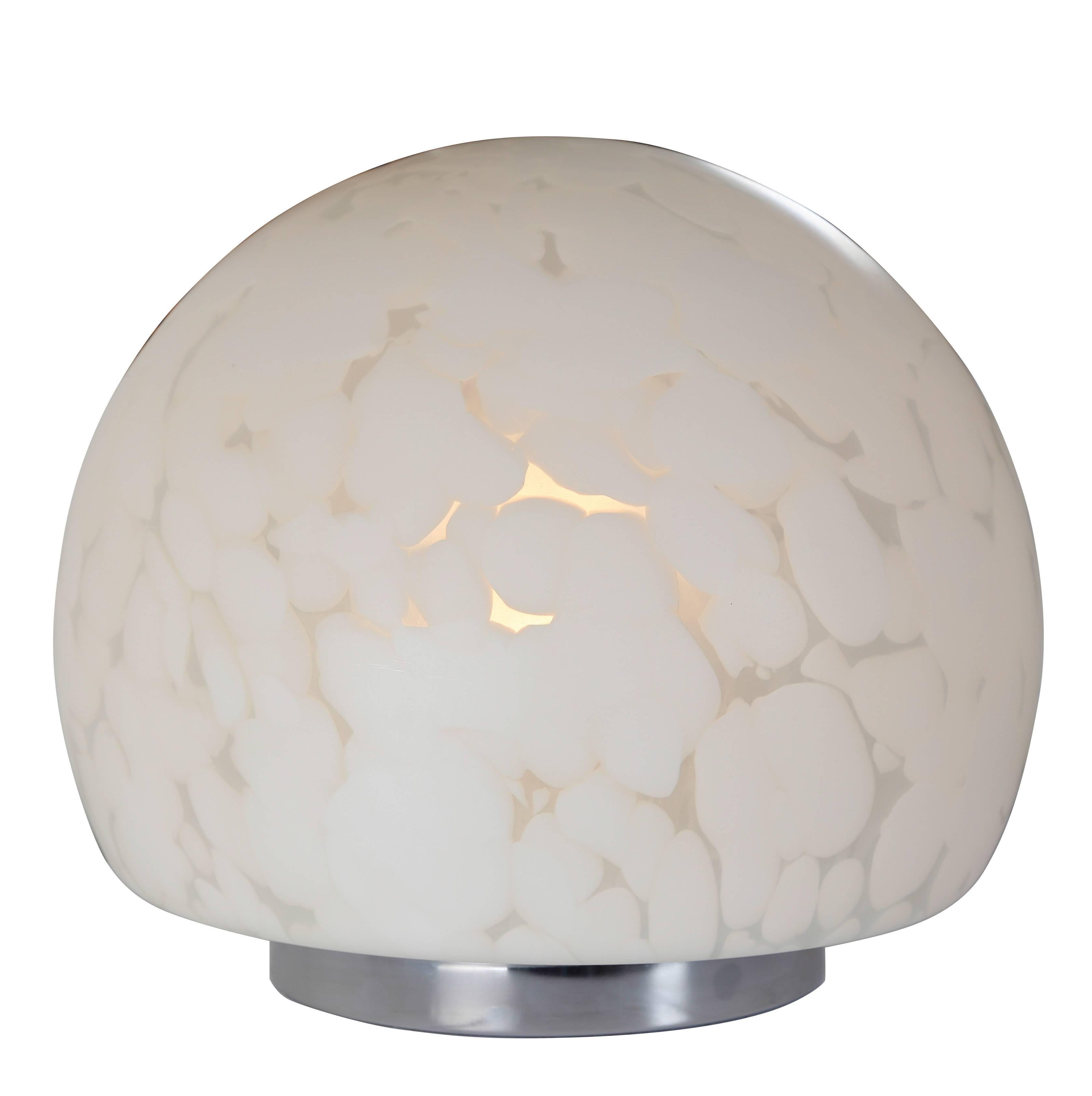 Italian 1970s Murano Mottled-Glass Orb Table Lamp