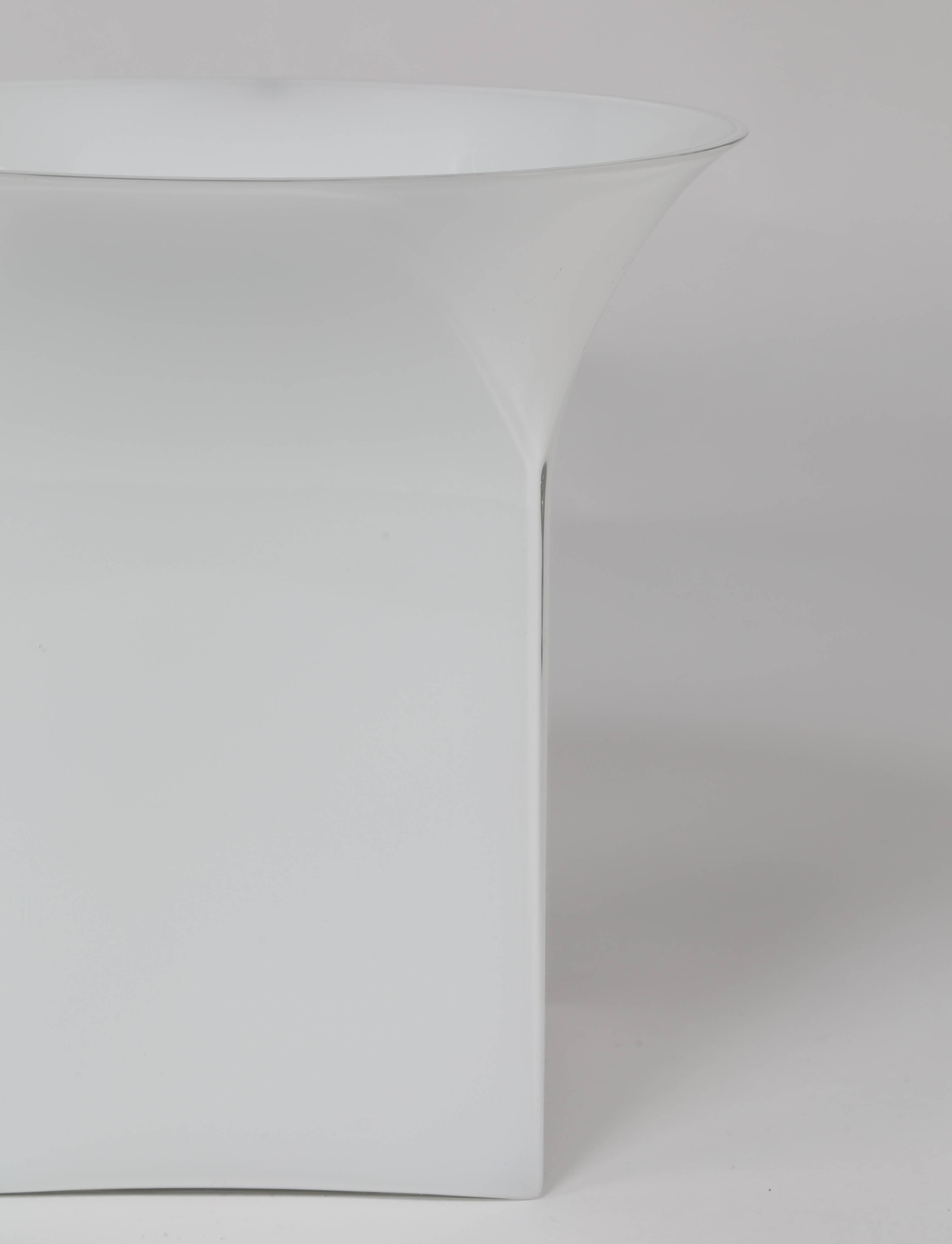 Large 1970s Sergio Asti for Venini Clear over White Glass Vase 1