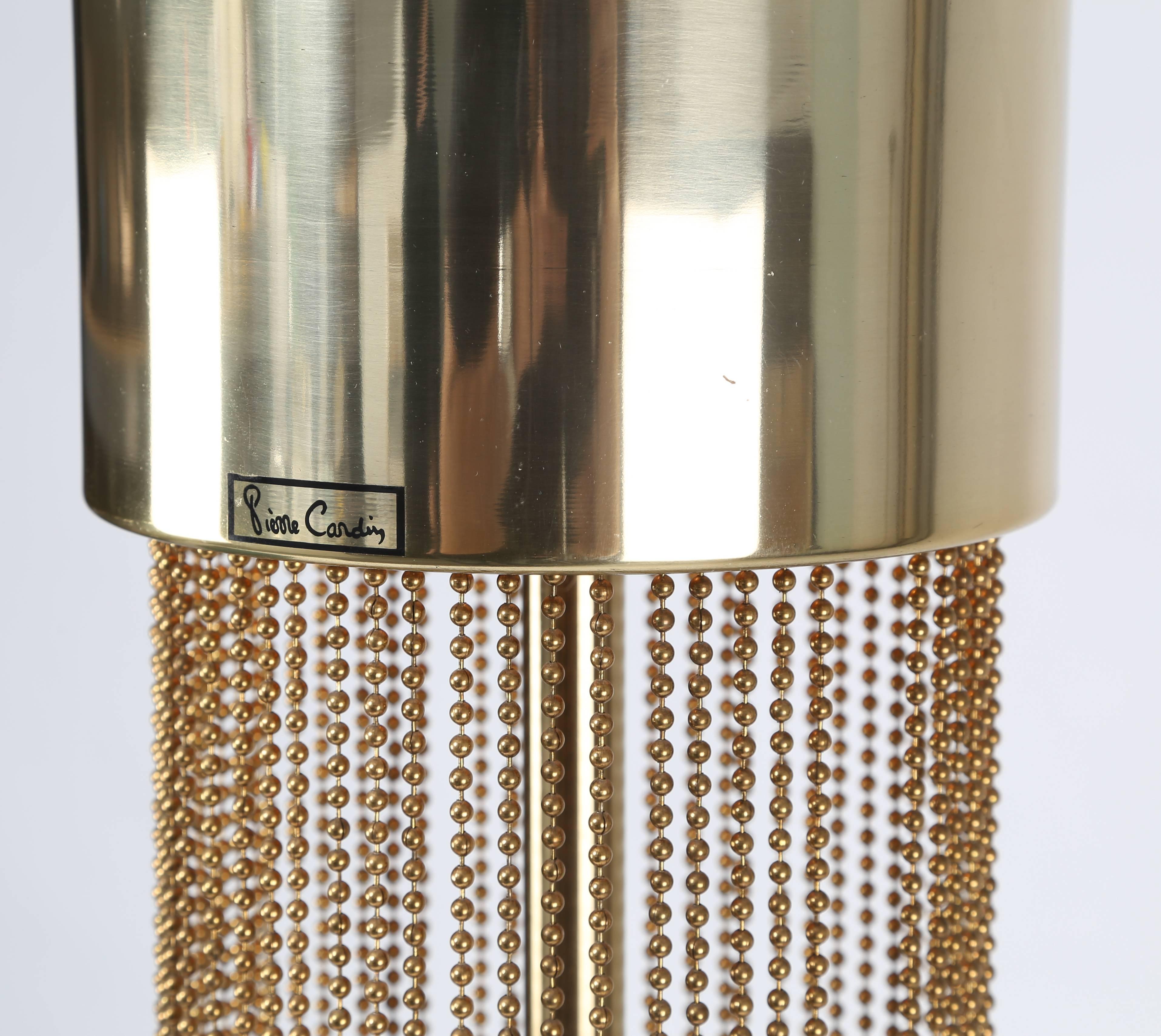 Plated Pierre Cardin Brass Beaded-Chain Floor Lamp