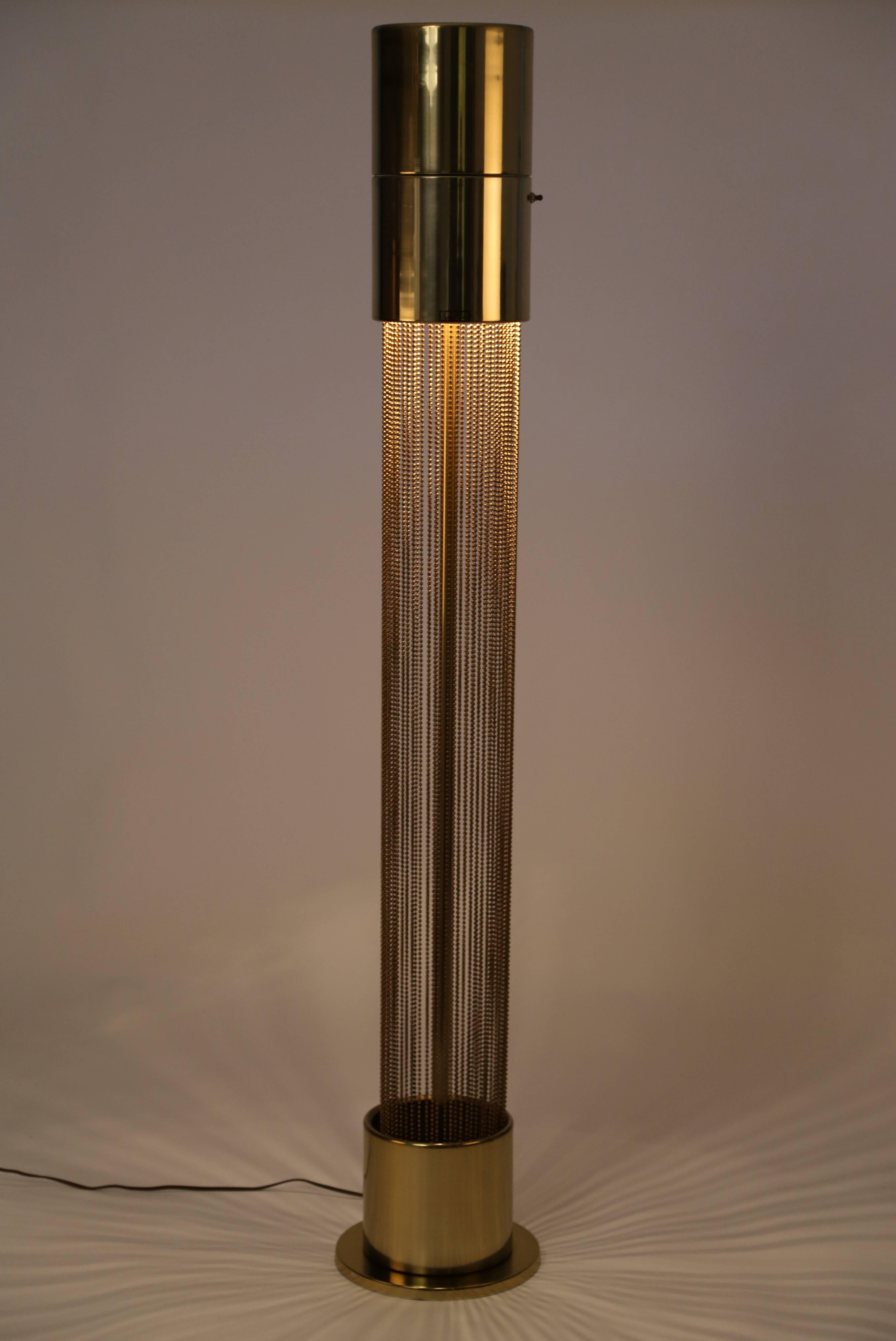 Pierre Cardin Brass Beaded-Chain Floor Lamp 1