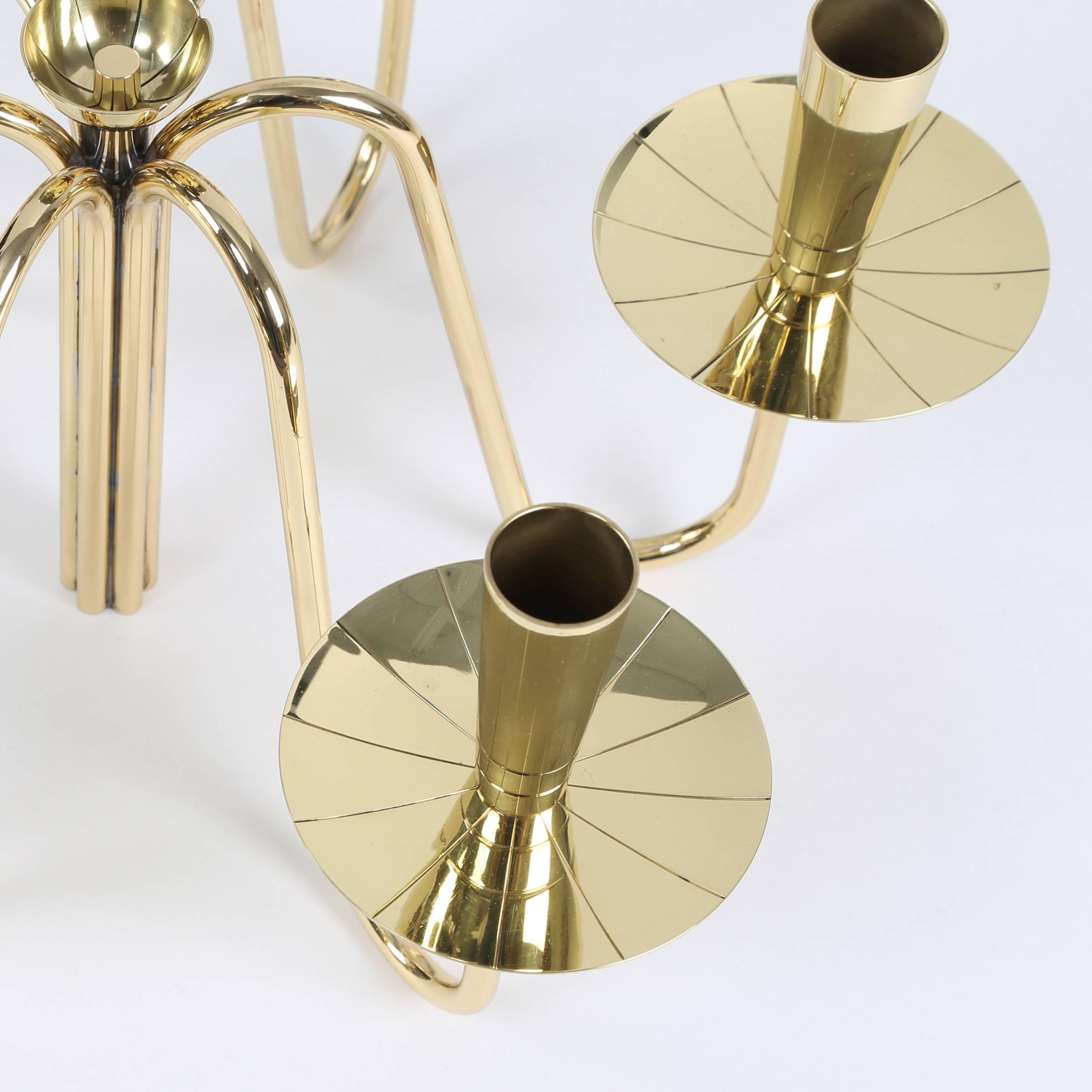 Pair of 1950s Brass Tommi Parzinger Candelabra For Sale 1