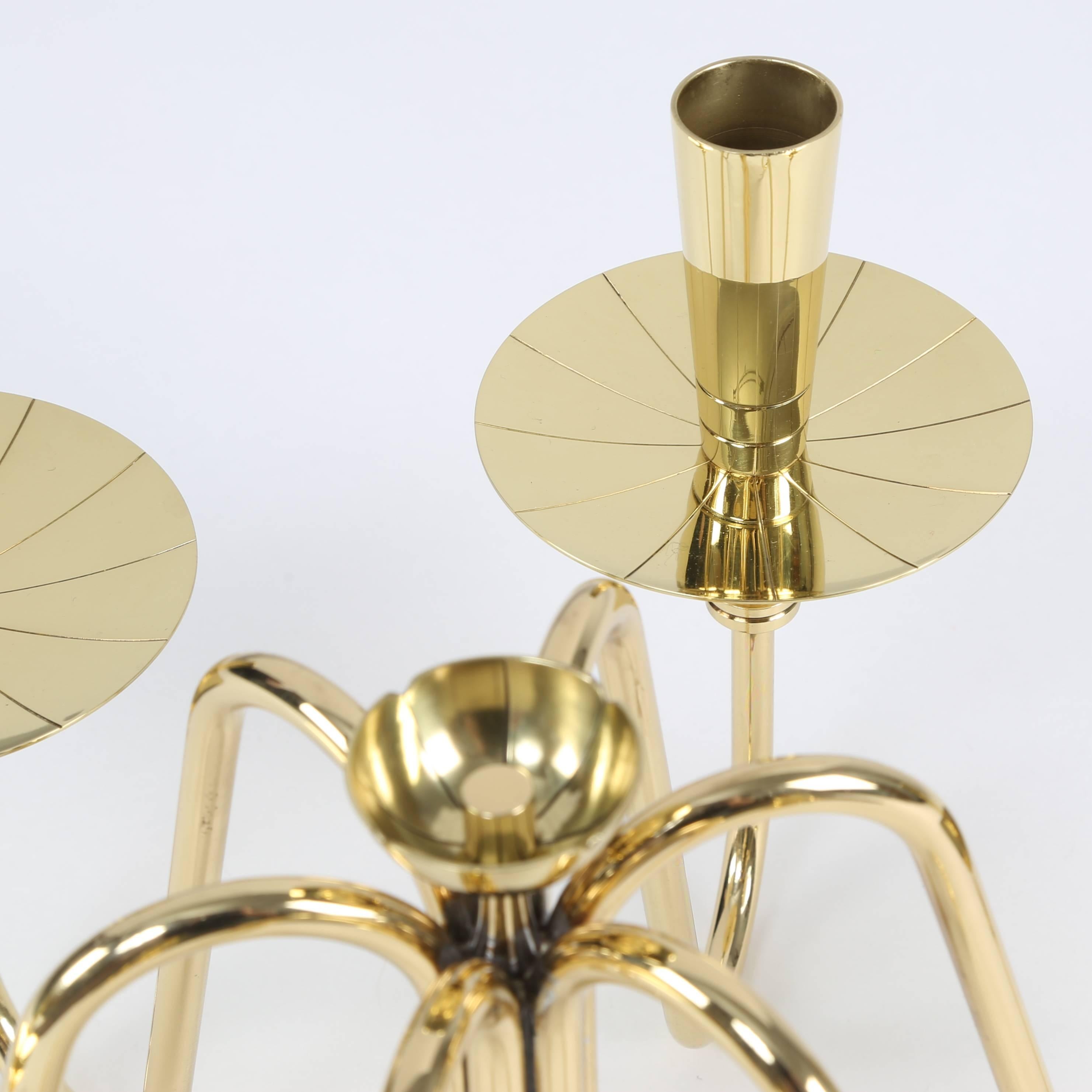 Pair of 1950s Brass Tommi Parzinger Candelabra For Sale 2