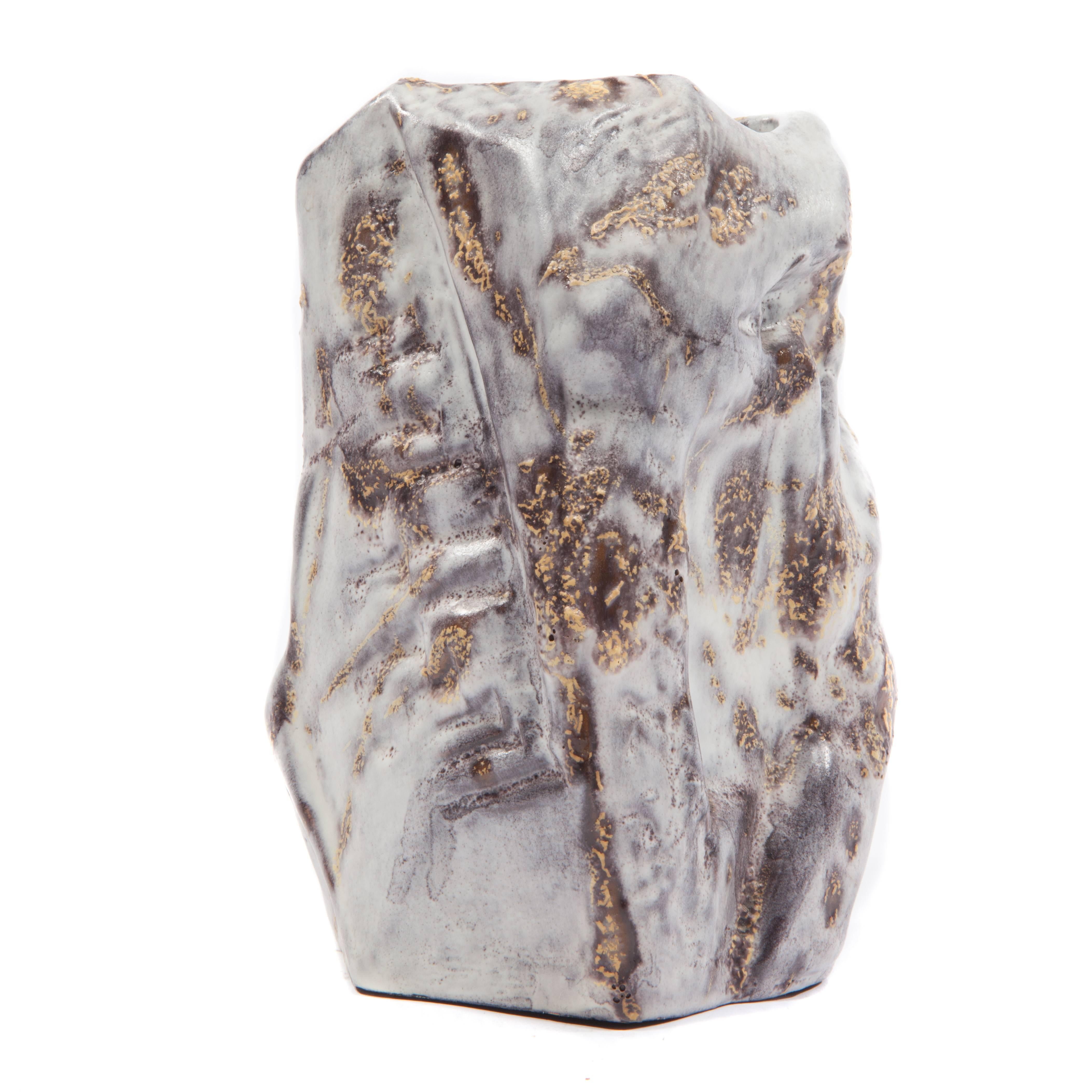 Glazed Outstanding 1960s Brutalist Ceramic Vase by Marcello Fantoni For Sale