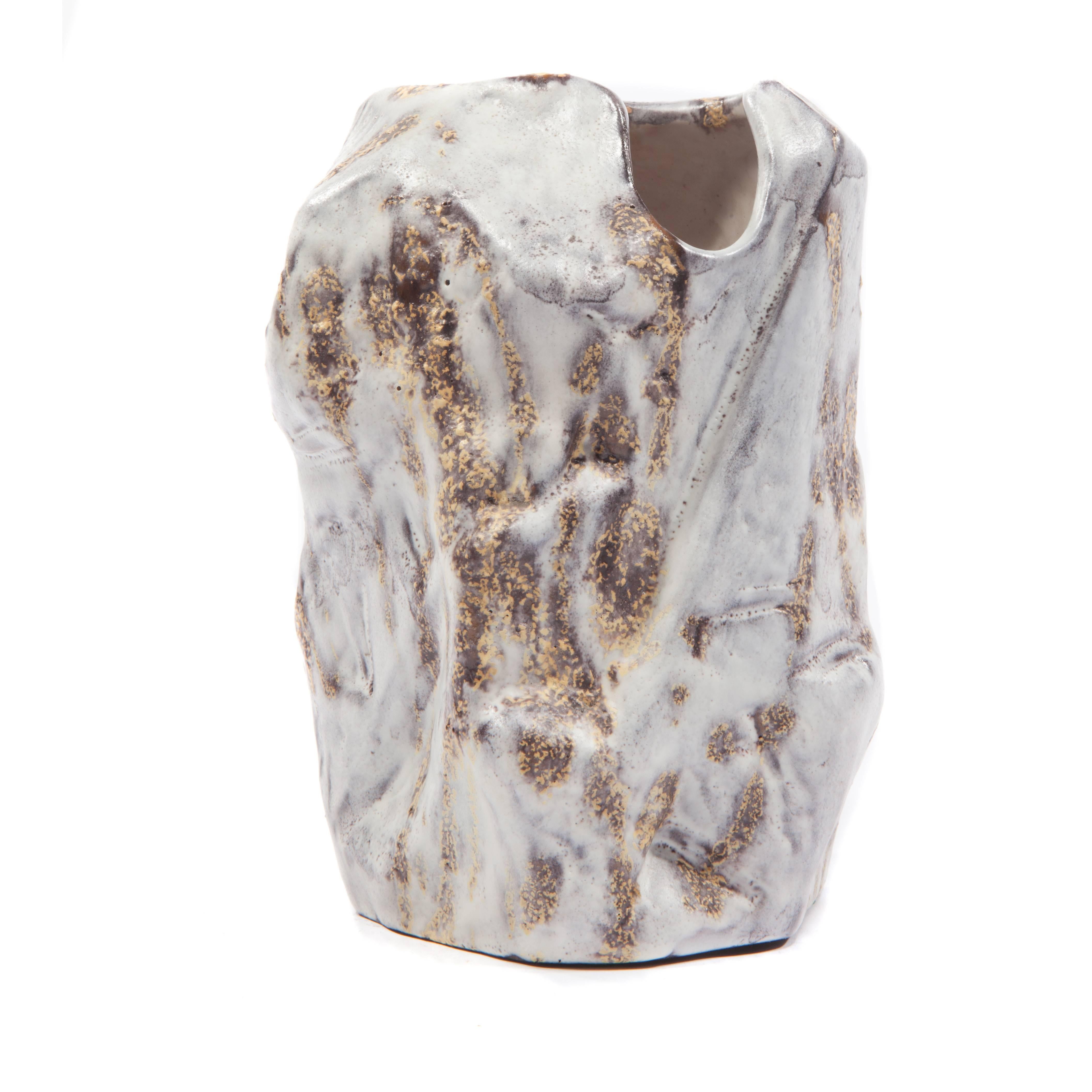 Mid-20th Century Outstanding 1960s Brutalist Ceramic Vase by Marcello Fantoni For Sale