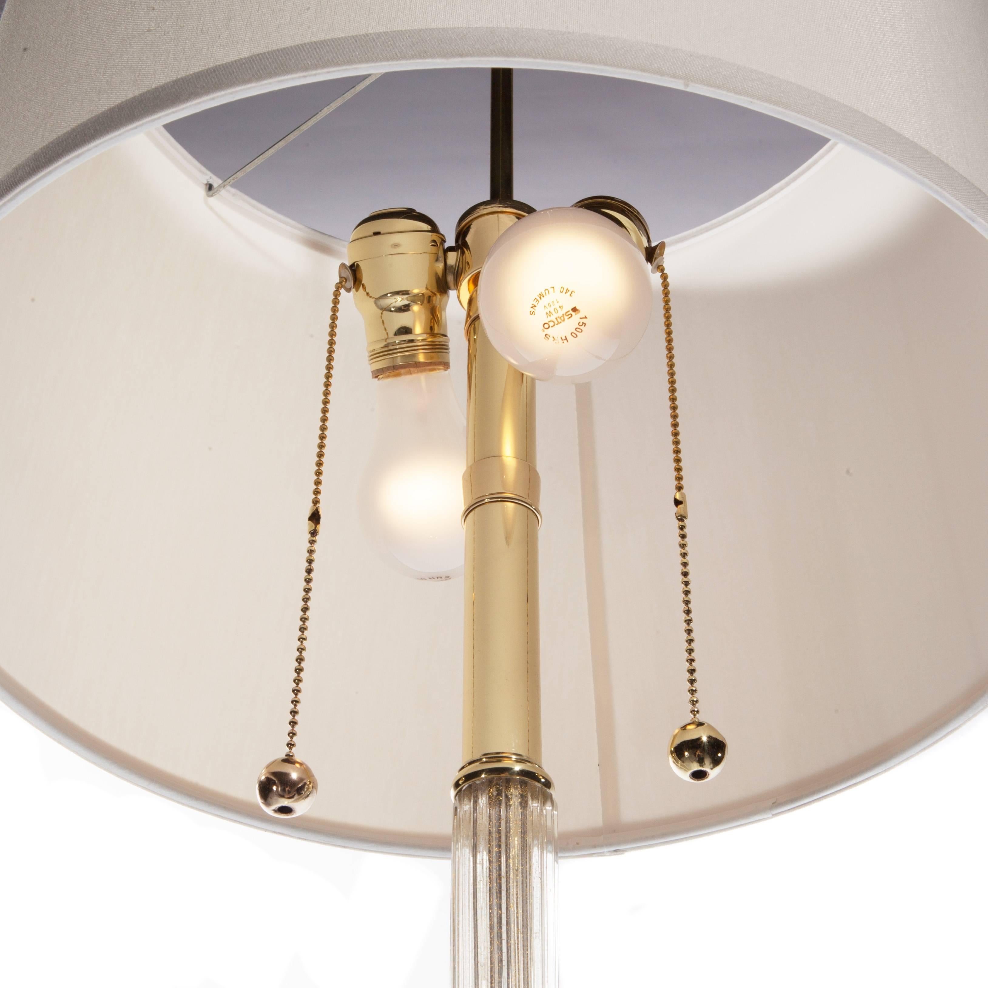 Italian Brass and Murano Glass Floor Lamp by Marbro Lamp Company, Circa 1960s 1
