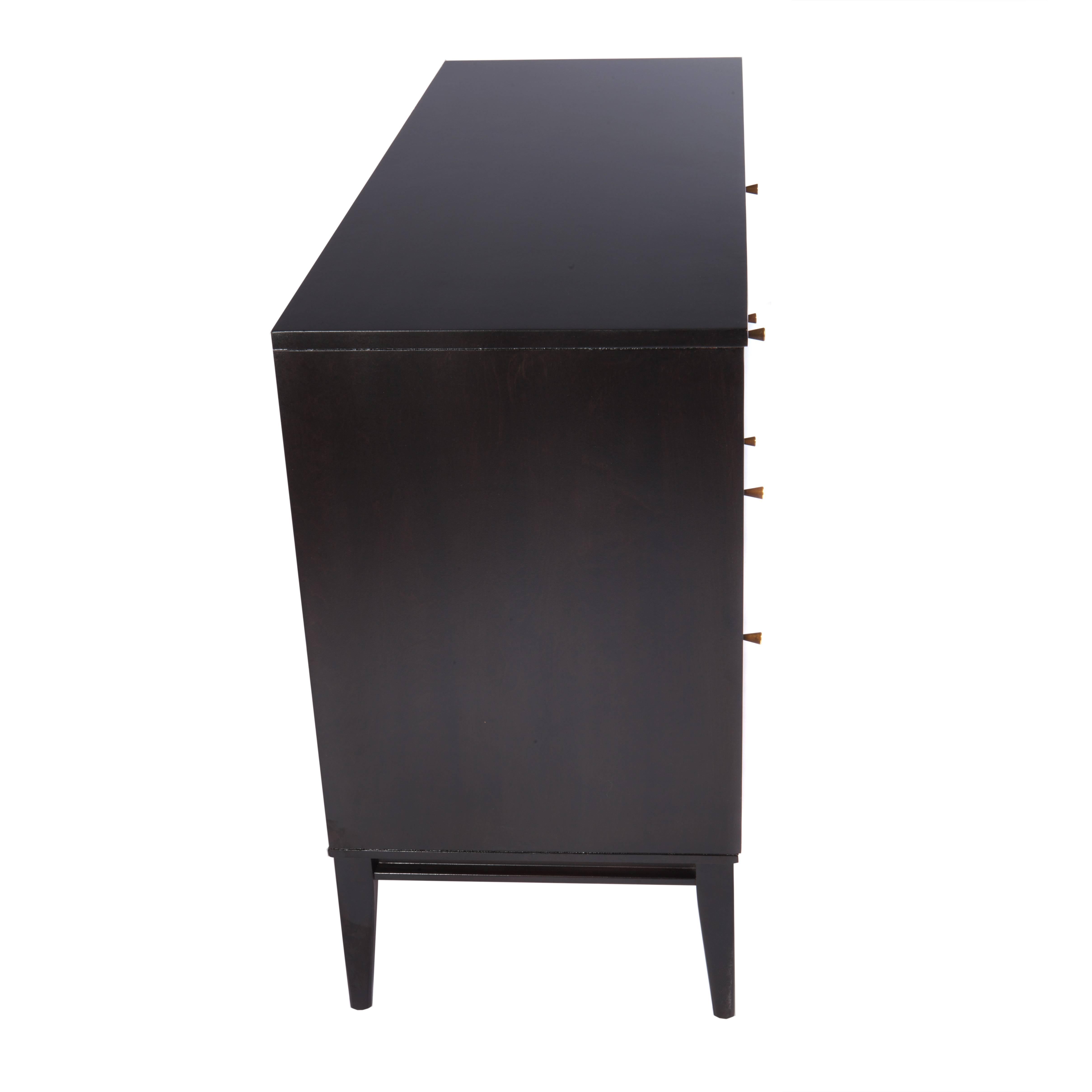 1950s Paul McCobb Six-Drawer Chest in Black Lacquer In Excellent Condition In Brooklyn, NY
