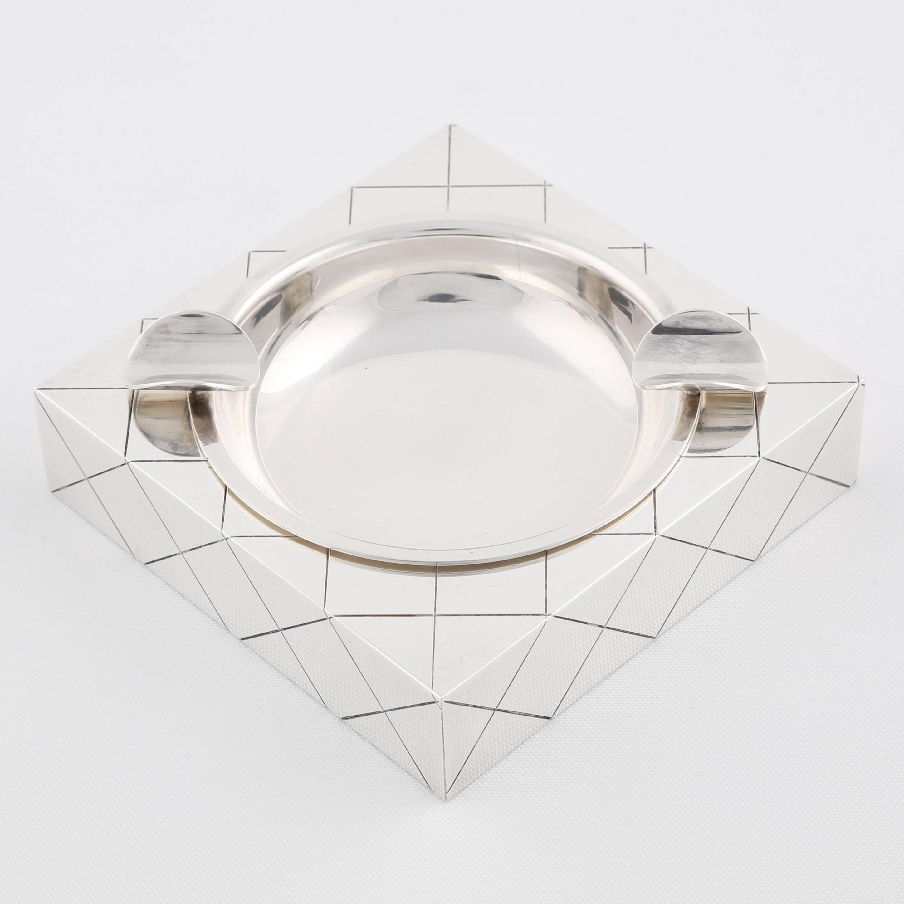 American Tommi Parzinger Silver Plate Ashtray, circa 1950s