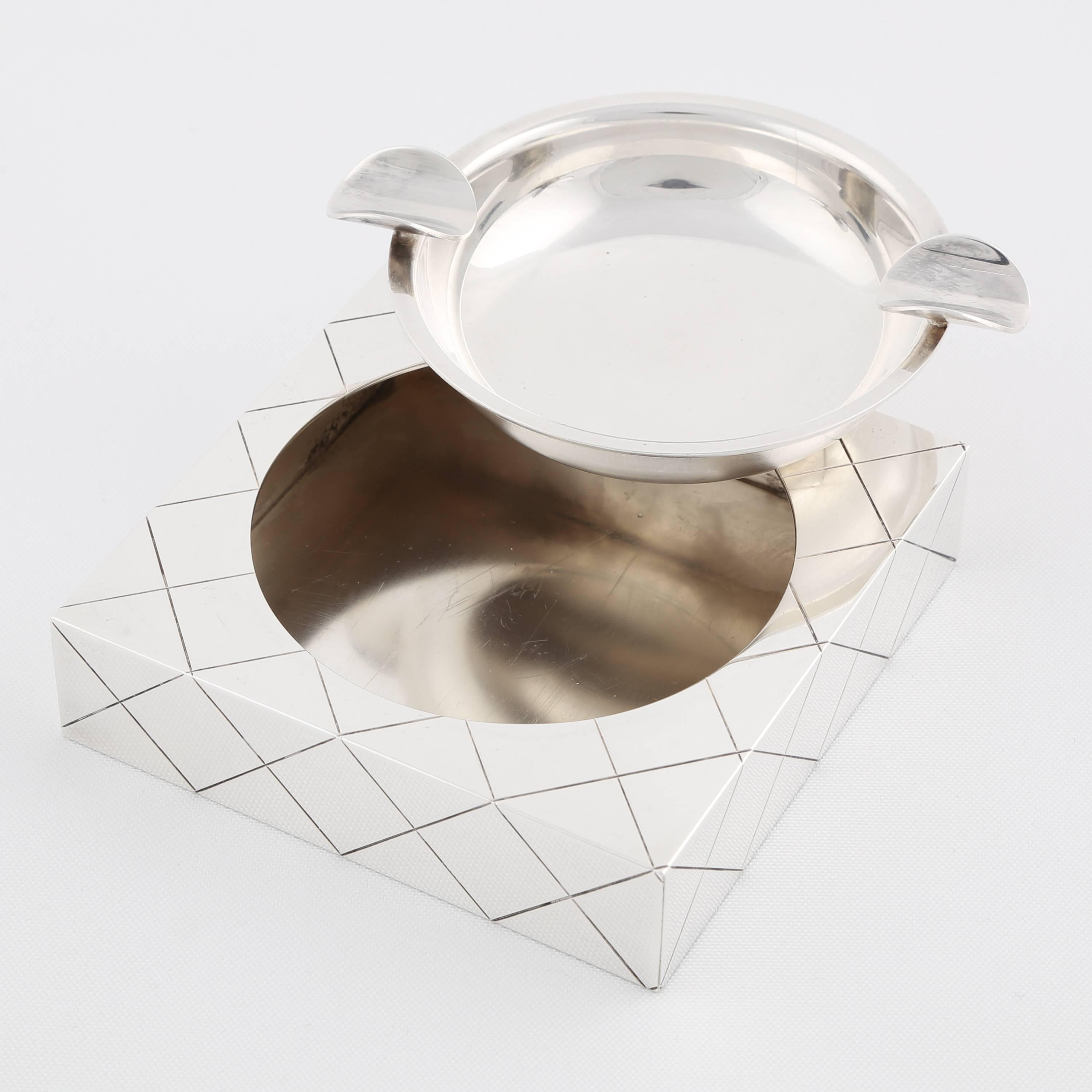 Tommi Parzinger Silver Plate Ashtray, circa 1950s 1