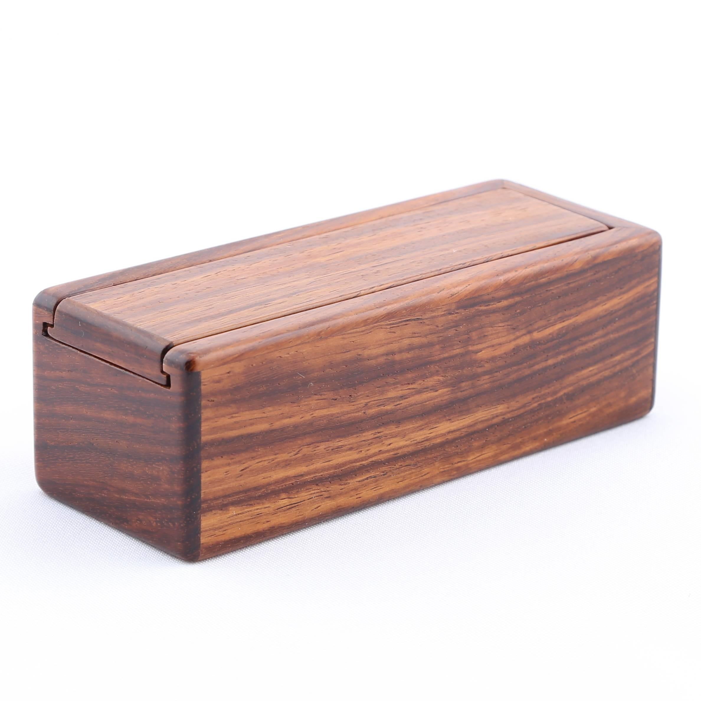 American Wooden Box with Sliding Top by Jerry Madrigale, circa 1980s