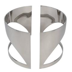 Pair of Polished Steel Demilune Table Bases by Paul M. Jones, circa 1960s 7