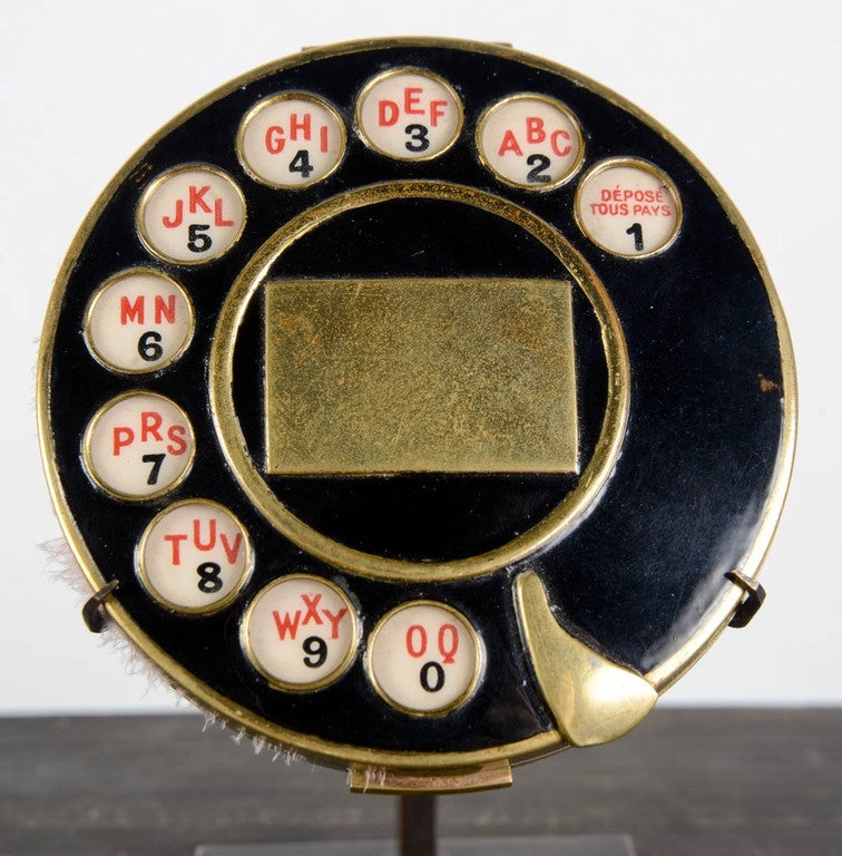 French Iconic Salvador Dali / Elsa Schiaparelli Telephone Compact, 1935