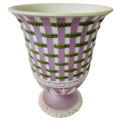 Tricolor Dip Jaspis-Steinzeug-Vase mit Korbgeflecht, Wedgwood, 18. Jahrhundert