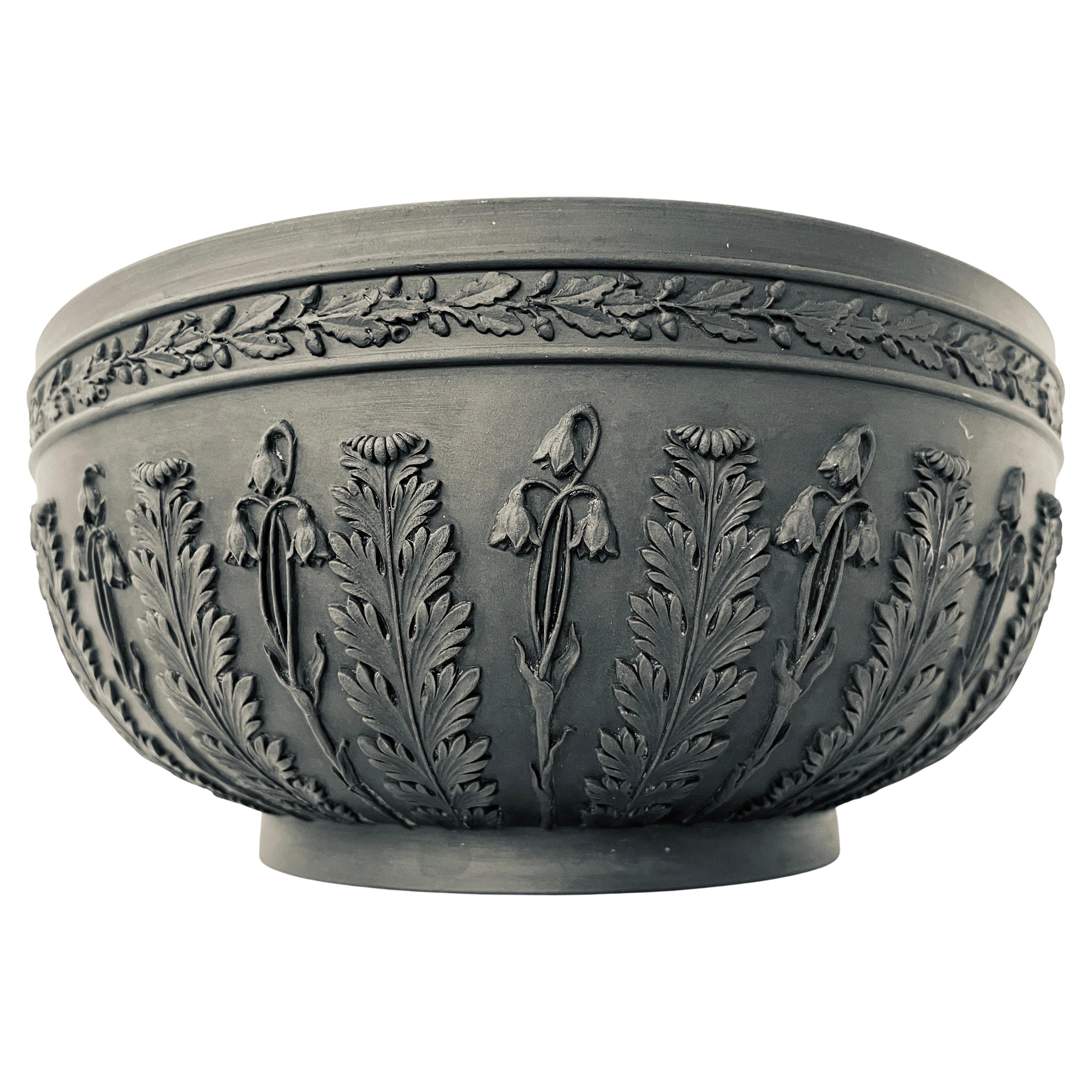 George III Wedgwood Basalt-Steinzeug Acanthus Schale im Angebot