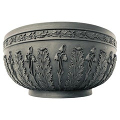 George III Wedgwood Basalt Stoneware Acanthus Bowl