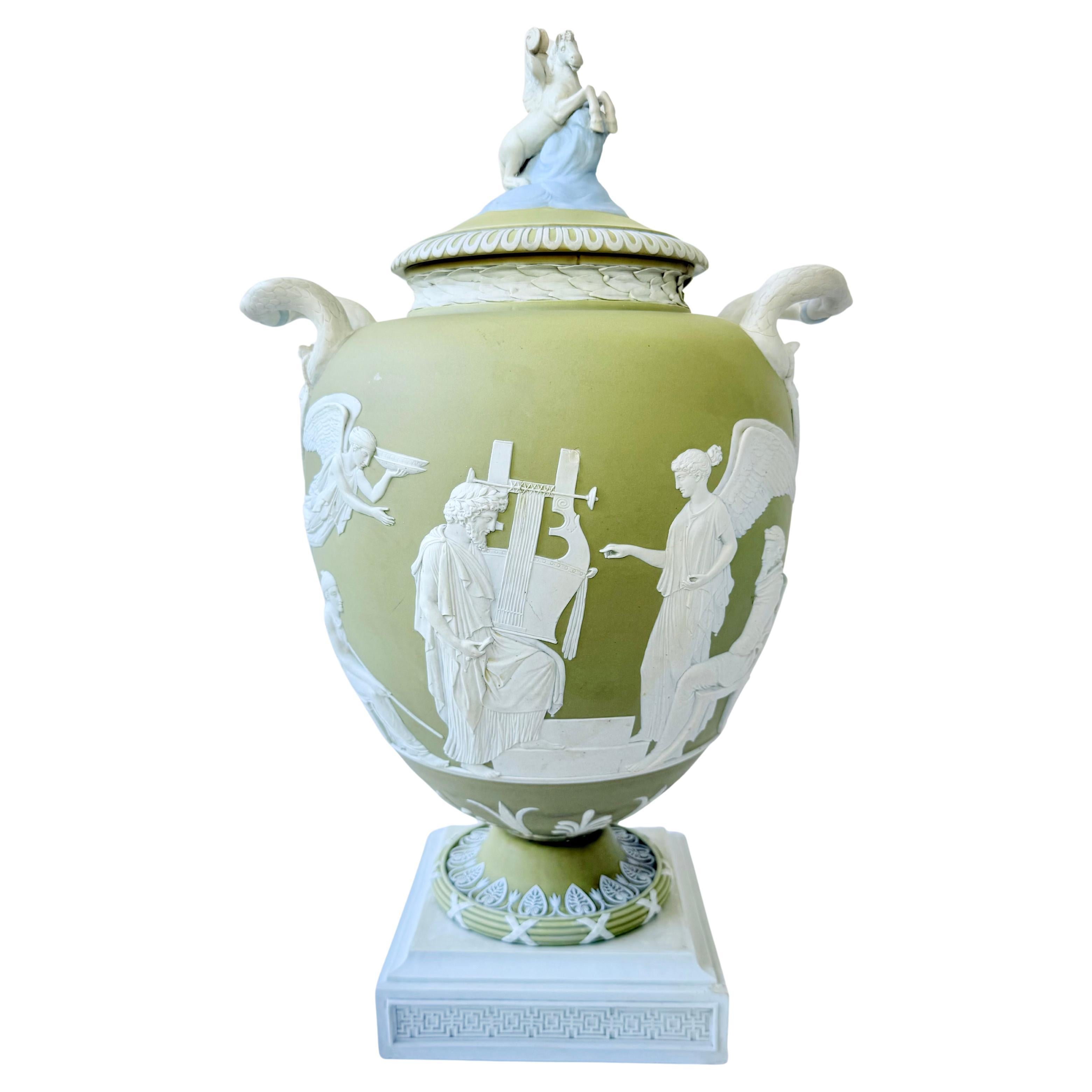 18th Century Wedgwood Tricolor Jasper Pegasus Vase