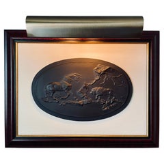 Framed Modern Wedgwood Basalt Stoneware Tablet after Stubbs, Frightened Horse