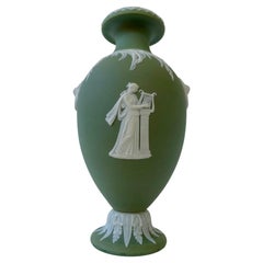 Antique Wedgwood Green Jasper Dip Stoneware Vase