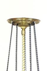 Electrified Oil Lantern with Swirled Cranberry Glass