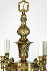 Eight-Arm Brass Chandelier