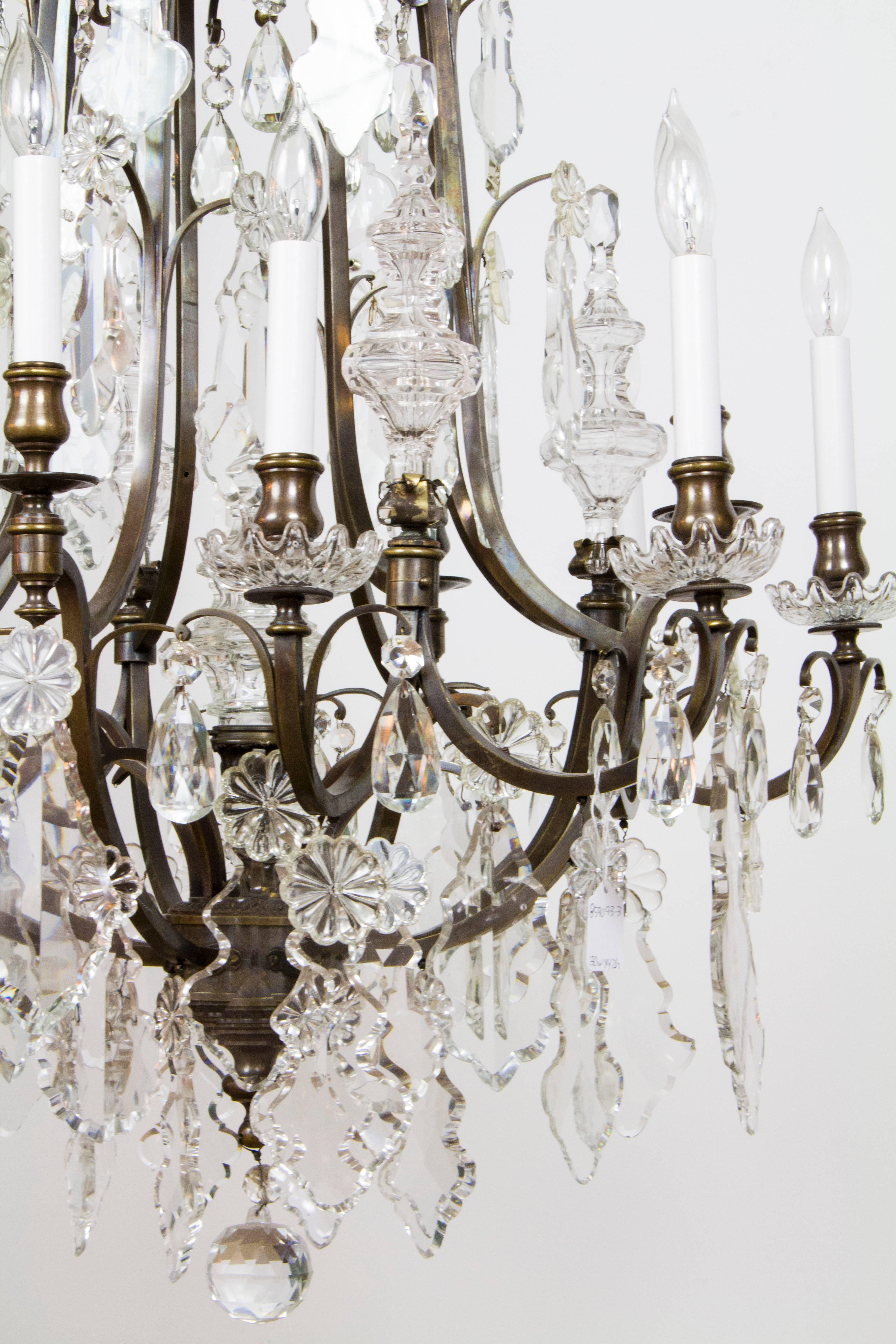 Louis XV Bronze and Crystal Chandelier For Sale 1