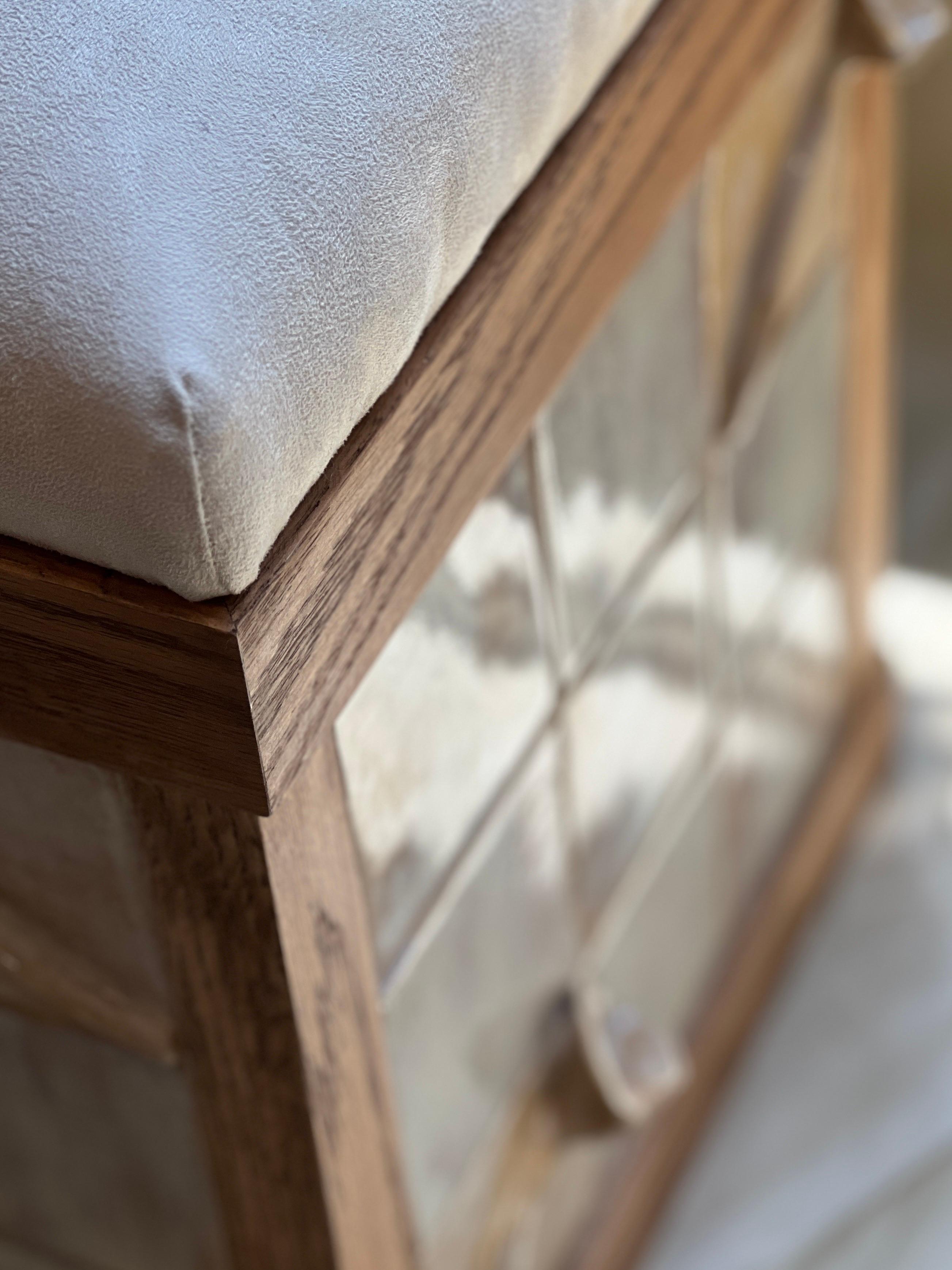 Stool with Ceramic Tiles and White Oak Frame In New Condition For Sale In Brooklyn, NY