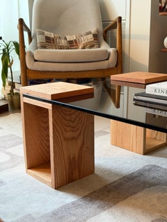 Bronze Glass & Red Oak Modular Base Coffee Table from Redline Design Furniture