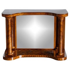 Mid-19th Century Parquetry Console Table with Mirror