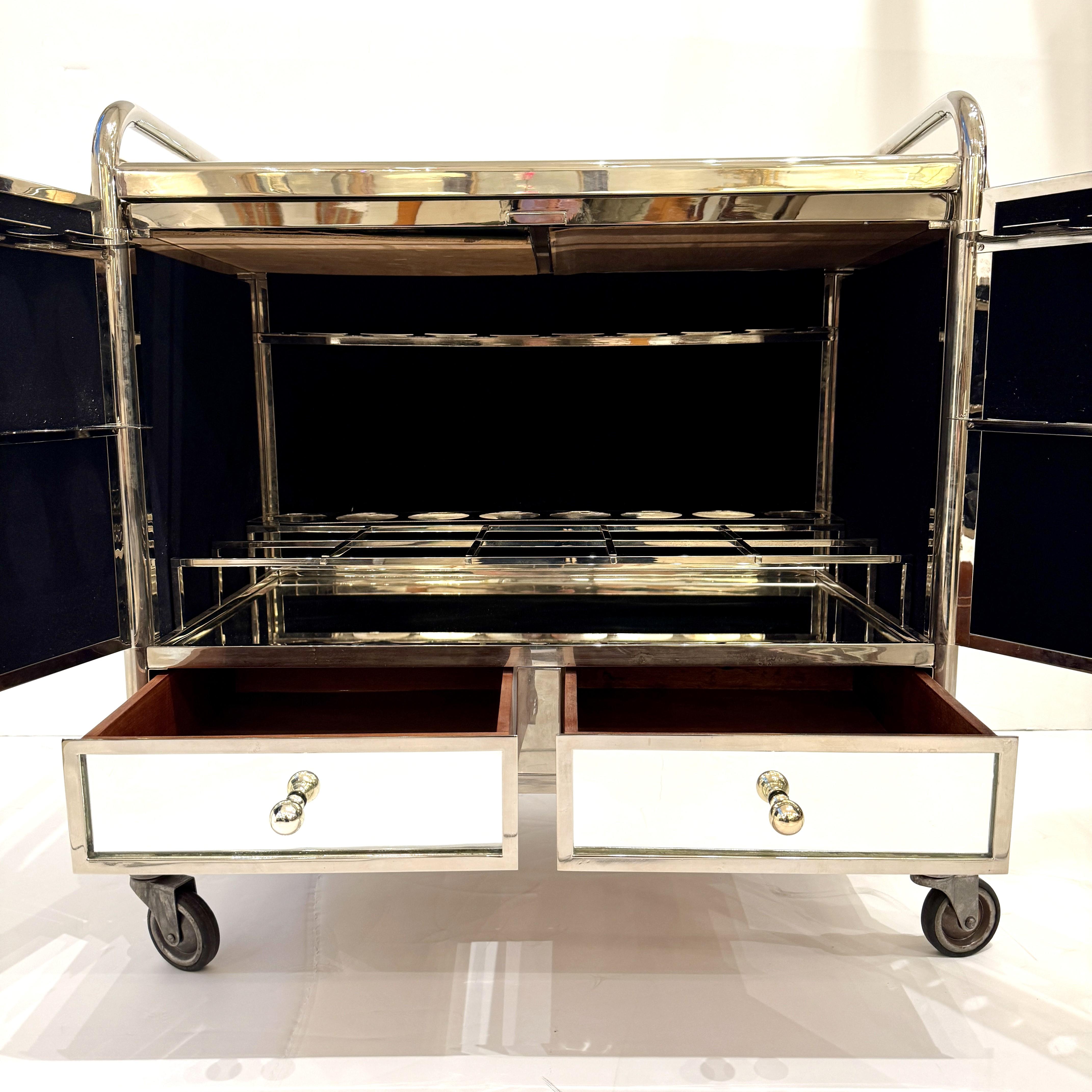 Mirror Art Deco Bar Cart, France 1930s For Sale