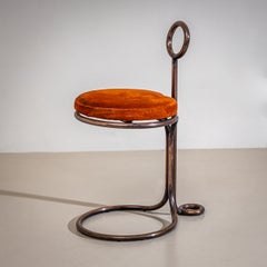 Sculptural Metal Stool, probably Italy, Late 20th Century