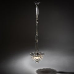 Murano Glass Pendant Lamp attributed to Barovier & Toso, Italy 1940s