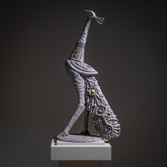 Paon en terre cuite de Mitri Giovan Battista (1915-2000), Venise, Italie, années 1950