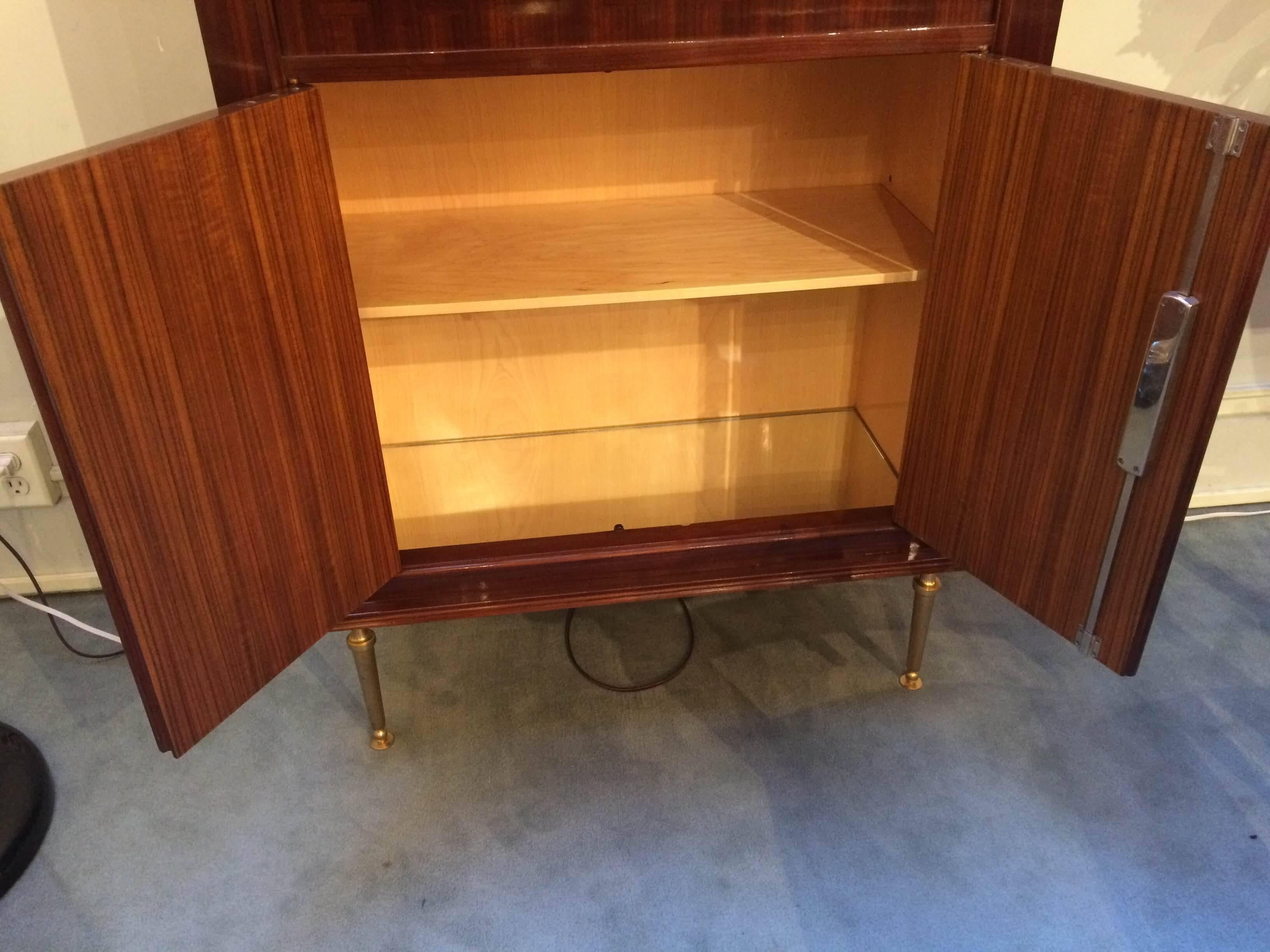 Fine Jules Leleu Designed Modernist Bar Cabinet In Excellent Condition In New York, NY
