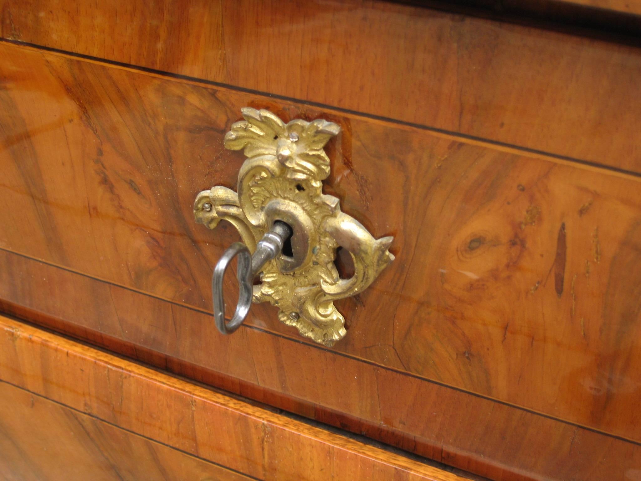 Late 18th Century Louis XVI Period Walnut Chest of Drawers Dresden Germany circa 1780 For Sale